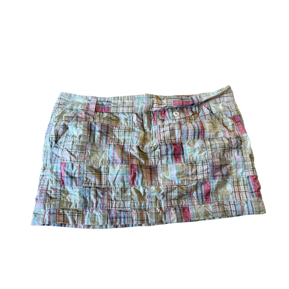 Aeropostale Y2k Checkered Patchwork Mini Skirt - image 1